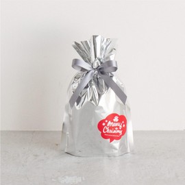 HEADS AM-ASL-RBXS3 Christmas Wrapping Set, 7.1 x 11.4 x 3.1 inches (18 x 29 x 8 cm), XS Silver, 3 Pieces, Ribbon Drawstring Bag with Seals