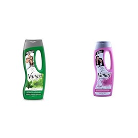 VANART Shampoo Herbal, Fórmula con aloe vera para un cabello hidratado y luminoso, Botella con  VANART Enjuague Rosa, Con activos acondicionadores... 