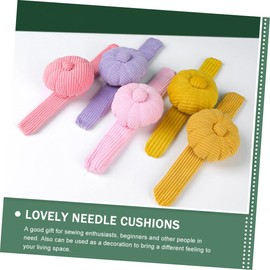 Operitacx 5pcs Pumpkin Needle Pin Cushion Basket Wristband Wrist Pincushion Sewing Kit Clasp Lapel Magnetic Sewing Wrist Band Gel Hijab Magnets Wrist Straps Sewing Needle Pincushions Cotton