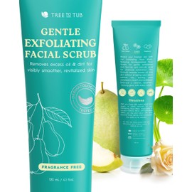Tree To Tub Exfoliating Face Wash - Gentle Facial Exfoliator & Face Scrub w/Salicylic Acid for Glowing Skin - Non-Irritating Exfoliant to Remove Buildup & Refine Texture - For All Skin Types