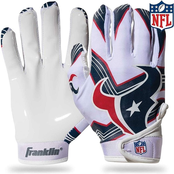 Franklin Sports Youth NFL Football Receiver Gloves - Receiver Gloves For Kids - NFL Team Logos and Silicone Palm - Youth Pair - Great for Games & Costumes