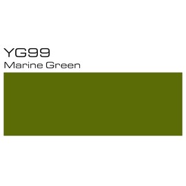Copic Sketch Marker, Oval Shaped Barrel, Medium Broad and Super Brush Nibs, YG99 Marine Green (YG99-S)