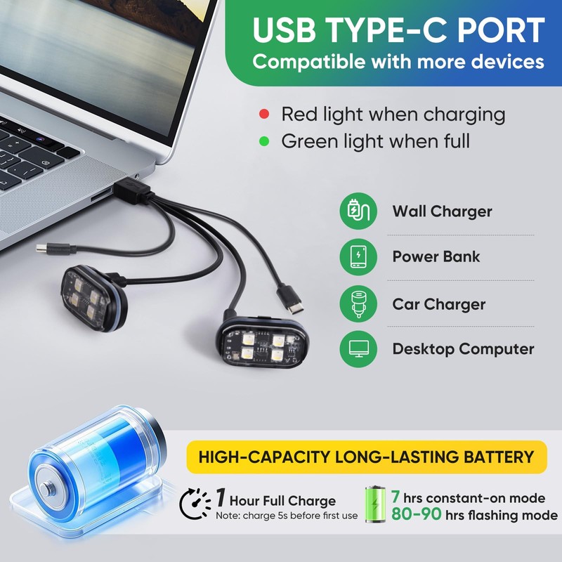 6PCS Wireless LED Lights with Remote Control, Upgraded 4LEDs 8