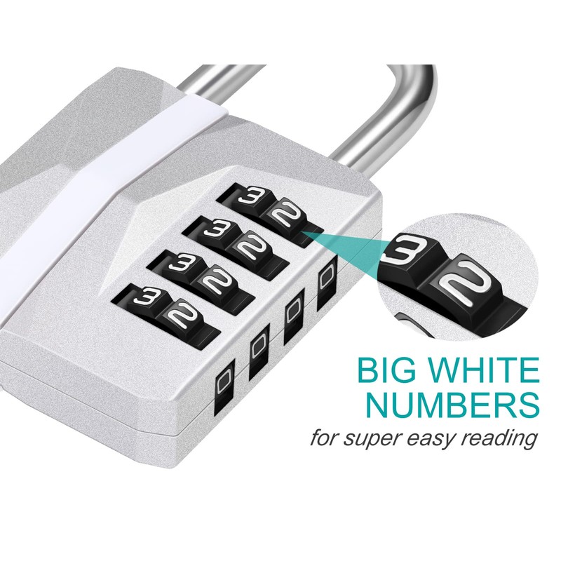 ZHEGE Locker Padlocks with Code, 4 Digit Combination Padlock for