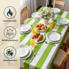 Fabric Textile Products | Lime and White Stripe Tablecloth |