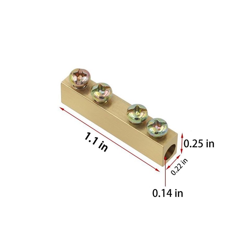 10Pcs 4 AWG Gold Copper Quick Connect Terminals, Screw Terminal