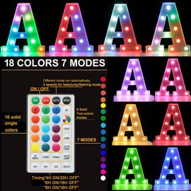 Pooqla Colorful Light Up Letters, Led Marquee Letter Light Sign Battery Powered, 18 Colors Lamp with Remote for Birthday Party Wedding Home Christmas Decoration, Glitter Silver Letter Z