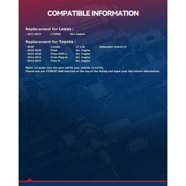 KAX Head Gasket Set Compatible with 2010-2015 Prius V Lexus CT200h 1.8L 2ZRFXE Engine Head Gasket Kit with Bolts OE:HS26515PT-1, CS26515