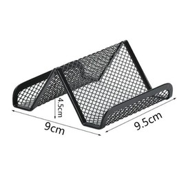 Hoshen Metal Mesh Business Card Holder Business Card Holder Desk Office Business Card Holder Business Card Display Holder (Black, 4 Pack)