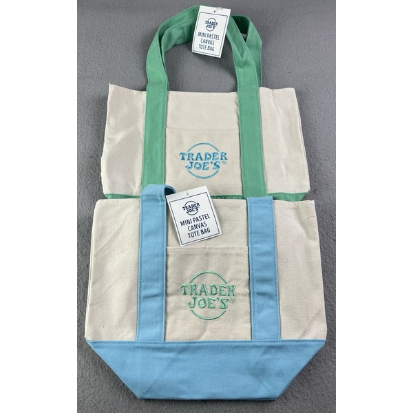 Trader Joe's 2025 Trader Joe’s Mini Canvas Tote Bags Pastel