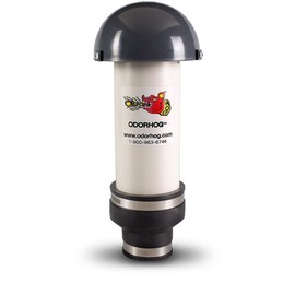 OdorHog Mushroom Cap Vent Stack Pipe Filter 2" PVC Clamp On, Removes Outdoor and Sewer Odor Problems