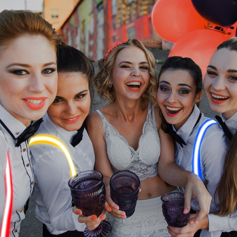 Ainiv LED Light-Up Braces, Back Braces, Neon Stripes, Y-Shape Braces,