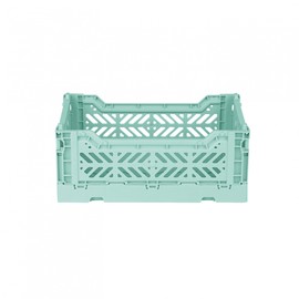 Ay-Kasa Folding Crate, Sturdy Folding Box, Plastic, Stackable, Ocean, Mini (27 x 17 x 11 cm)