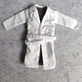 1/12 Scale Clothes Men's Wired Windbreak Coat for 1:12 6inch Action Figure Doll (White)