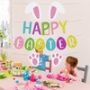 Happy Easter Bunny Banner with Bunny Paw Ears and Eggs