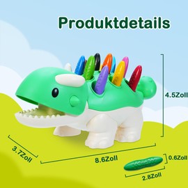 YPLUS Dinosaurier Spielzeug mit Erdnuss Wachsmalstifte, Montessori Sensorik Spielzeug Feinmotorik Lernspielzeug, 24 Farben Malstifte Kleinkinder Box Spielzeug Aktivitätenset für Kinder 3-5, 2-4