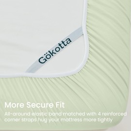 GOKOTTA 4-Pcs Queen Sheet Set, 16" Deep Pocket Queen Sheets with Elastic Corner Straps, Washed & Brushed Microfiber Polyester - Hotel Luxury, Ultra Soft, Breathable, Anti-Rip, Wrinkle-Free -Sage Green