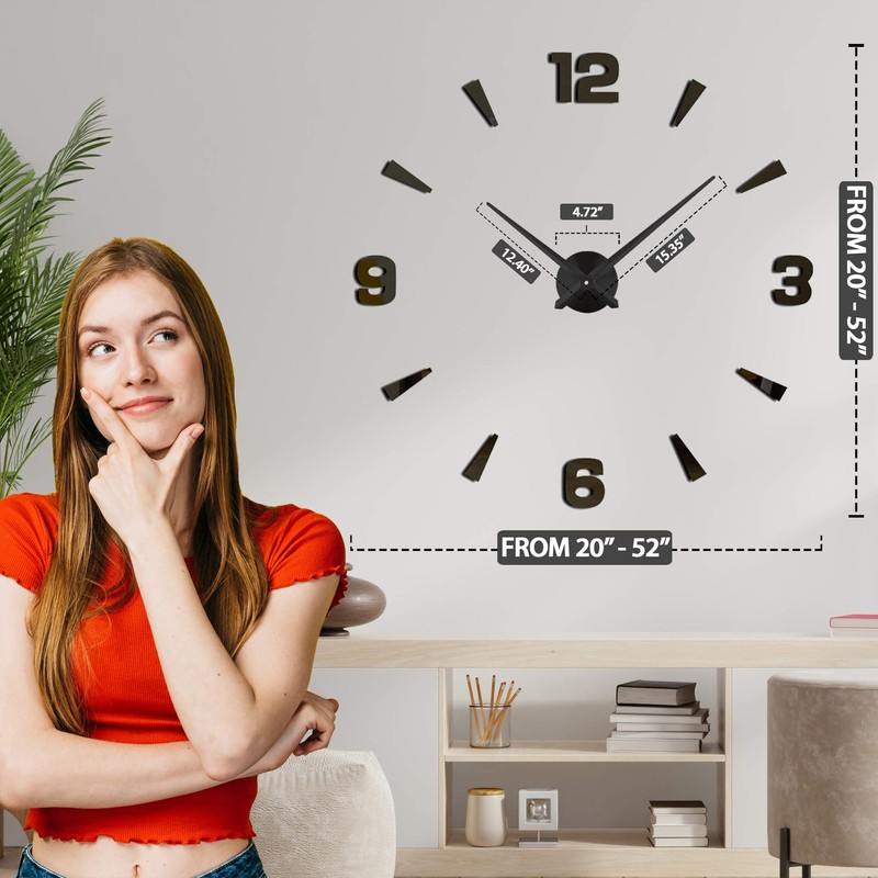 Niceguy Solutions DIY Wall Clock - Frameless 3D-Style Analog Timekeeper