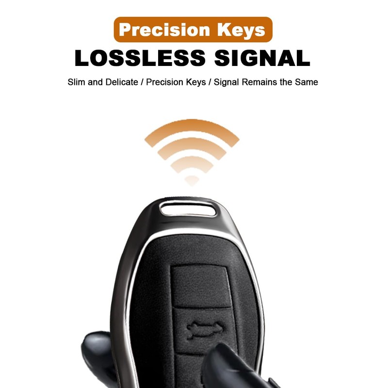 Leather Key Fob Cover Compatible with Boxster Cayenne Panamera Cayman