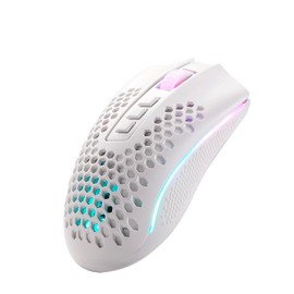 Redragon Mouse Gamer Storm Pro M808w-ks Blanco Wireless, Forma de Panal RGB, Inalámbrico 2.4 GHz Dongle USB/Cableado USB, 16,000 dpi - 8 Botones programables