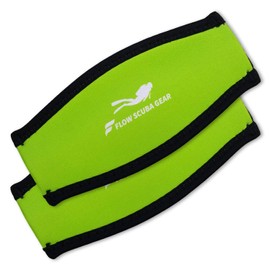 Flow Scuba Gear - Neoprene Cover for Dive and Snorkel Mask Strap (Green 2-Pack)
