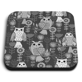 1 x Square MDF Fridge Magnet - Cute Owl Bird Wildlife 35658