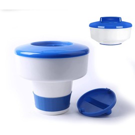 Large Capacity Floating Chlorine Dispenser, Pool Chlorine Floater Fits 1-3" Tables Durable Floating Chlorinator, Collapsible Floater.