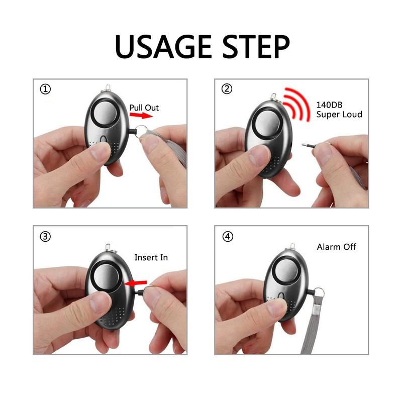 Personal Alarm for Women, 10 Packs 140DB Emergency Self-Defense Security