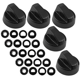 SPARES2GO Universal Gas Fire Trouser Press & Storage Heater Black Control Knobs (Pack of 5)