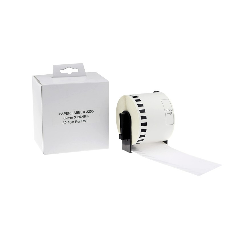 Swift Compatible DK-22205 62mm x 30.48m White Thermal Continuous Paper