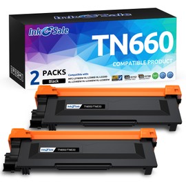 INK E-SALE Compatible Toner Cartridge Replacement for Brother TN660 TN630 use for MFC-L2700DW HL-L2340DW HL-L2300D HL-L2380DW DCP-L2540DW DCP-L2520DW MFC-L2740DW MFC-L2720DW (2 Pack Black, Design V3)