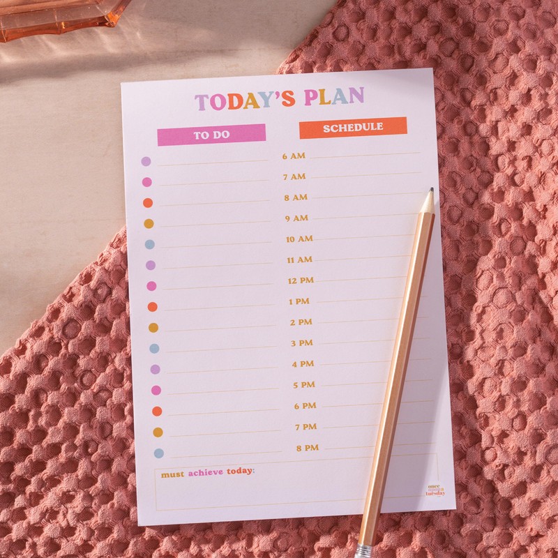 A5 Daily Planner Pad, Compact & Colourful Undated Desk Pad