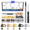 Glarks 92Pcs 5 Colors D Ring Rivets Kit Ball Post