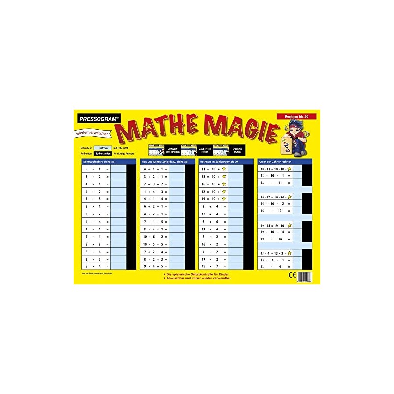 Pressogram Magic Board - Maths Magic - Calculate up to