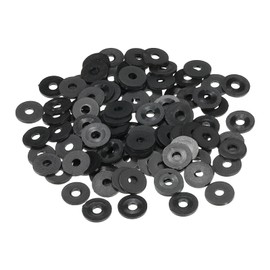 PATIKIL M3 100pcs Nylon Flat Washers 3mm ID 10mm OD 1mm Thickness Sealing Spacer Gasket Ring Faucet Pipe Water Hose Fastener Bolts Black