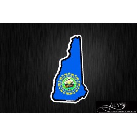 New Hampshire State map Flag Decals & Stickers
