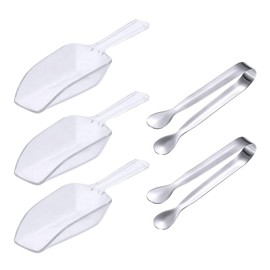 2 PCS Sugar Tongs and 3 Pcs Mini Basic Measuring Shovel Spoon Set Serving Tong Scoop Gadgets Ice Sweet Tongs for Cafes Restaurants Birthday Parties Weddings