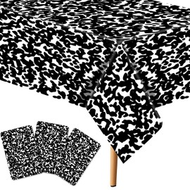 Cumule 3pcs Back to School Tablecloth Laptop Table Cover First Day of School Party Decor Composition Book Tablecloth Decor for Kindergarten Party Back to School Day