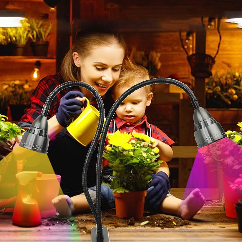 Juhefa Grow Light for Indoor Plants Growing, Gooseneck Clip-on Plant