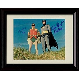 Adam West & Burt Ward Autograph Promo Print - Framed 8x10