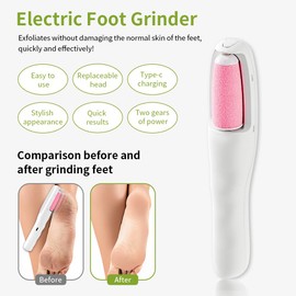 SIYDYRIT 2 in 1 Electric Callus Remover for Feet & Hair Eraser for Women and Men, Professional Pedicure Kit Foot Scrubber for Dead, Cracked, Hard Skin, Painless Exfoliation Hair Removal Tool