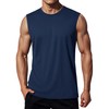 MAGCOMSEN Men's Workout Tank Top Dry Fit Sleeveless Muscle Shirt Bodybuilding Tank Tops UPF 50+ Summer Beach Tank Tops Navy S