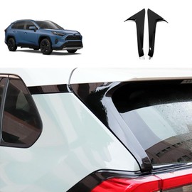 TERDARAY Rear Window C Pillar Side Wing Triangle Cover Trim Compatible with Toyota RAV4 2025 2024 2023 2022-2019 Exterior Car Accessories ABS 2PCS(Glossy Black Style)