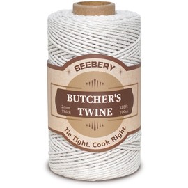 Butchers Twine – 100% Natural Cotton Kitchen String, Oven Safe for Tying Meat, Roasting, Trussing Turkey, Baking, Grilling – Food Grade for Cooking, Crafts, and Gift Wrapping（328ft ）
