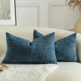 Mandioo Set of 2 Chenille Cushion Covers, Decorative Cushion Covers, Cosy Soft Cushion Cover, Sofa Cushion, Decorative Cushion, Couch Cushion, Decorative Cushion Cover for Bedroom, Living Room, 30 x