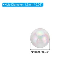 PATIKIL Diameter 6mm Acrylic Beads Jewelry Making 300pcs Acrylic Round Beads Spacer Beads Bracelet Earrings Necklace DIY Craft Style 1 White AB Color