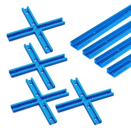 POWERTEC 71854 48 Inch x4 Universal T track with 4 Sets of Intersection Kit, Double-Cut Profile T track with Predrilled Mounting Holes, Pack of 1