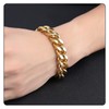 Fusamk Hip Hop Stainless Steel Bracelet Flat Link Bracelet Cuban