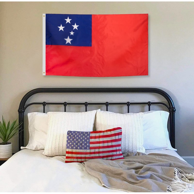 DANF Samoa Flag 3x5 Ft Thick Polyester, Fade Resistant, Brass