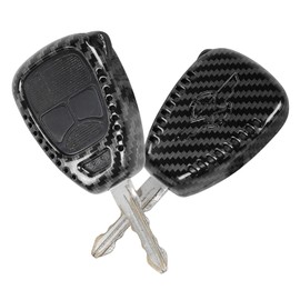 Jimen Key Fob Cover Case Protector Fit for Jeep Wrangler JK JKU 2007-2018, Fit for Jeep Compass 2008-2016, Fit for Jeep Patriot 2011-2016 (Carbon Fiber)